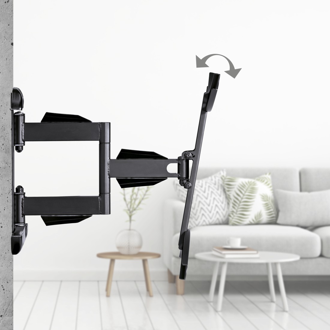 Support mural TV, pivotable, inclinable, télescopique, 191 cm (75